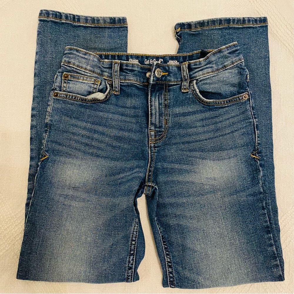 💙 Cat & Jack Straight Leg Stretch Jeans Size 12